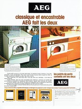 Publicité Advertising 107  1977  AEG  lave linge  classique & encastrable Built-in lavage Machine price