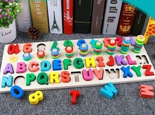 Jouet Montessori éducatif bois enfant +3 ans LIRE ECRIRE COMPTER COULEUR PUZZLE Jouet éducatif price