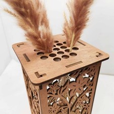 Vase Ajouré En Bois Design Naturel Vase En Bois pour Bureau, Étagère Bureau étagère Unit price