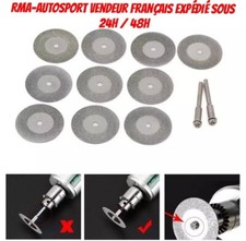 LOT DE 10 DISQUE DIAMANT DIAMETRE 30 MM + AXE POUR MINI PERCEUSE TYPE DREMEL Perceuses price