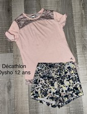 Décathlon Oshyo 12 ANS FILLE : Ensemble T Shirt Robe Et Short Legging été TBE Leggings fille price