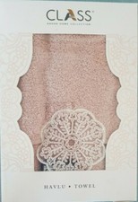 Serviettes main et visage en dentelle fait main,%100 coton, couleur rose Mains / Visage Towel price