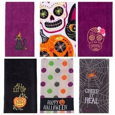 Set of 2 Celebrate Halloween Together 25" X 16" Hand Towels Free S&H US Seller Mains / Visage Towel price