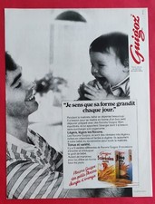Publicité de presse:  Petit déjeuner BEBE de GUIGOZ Céréales flocons légers 1982 Petit-déjeuner Cereal price