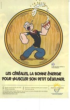 PUBLICITE ADVERTISING  2004  MATIN CEREALES le petit déjeuner de POPEYE Petit-déjeuner Cereal price