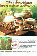 Publicité Advertising 0925 1982   pate à tartiner Nutella Ferrero  20 ans expéri Spreadable price