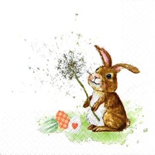 Serviettes en papier Pâques lapin pissenlit oeufs. Napkins Easter rabbit eggs Eggs price