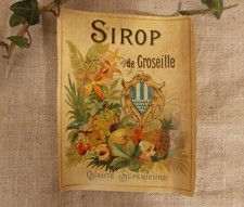 ANCIENNE ET VERITABLE ETIQUETTE SIROP DE GROSEILLE 1900 CHROMO EPICERIE CAFE Café price