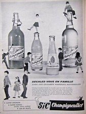 PUBLICITÉ PRESSE 1962 SIC CHAMPIGNEULLES LIMONADE SODAS JUS FRUITS - ADVERTISING Lemonade et Fruit Juice price