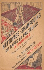 CPA 75 PARIS XVIIIe / NETTOYAGE SHAMPOOING DE TAPIS FAUTEUILS / JOE BERGMANS Carpet shampooing price