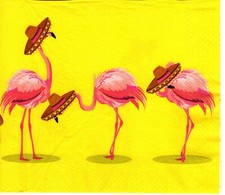 SERVIETTES EN PAPIER FLAMAND ROSE MEXICAIN GEANTES.PAPER NAPKIN MEXICAN FLAMINGO Napkin price