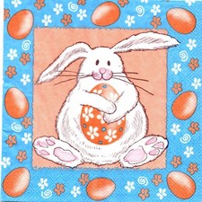Serviettes en papier Pâques lapin oeufs. Paper napkin Easter rabbit eggs Napkin price