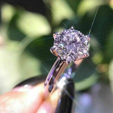 Bague solitaire diamant blanc taille ronde traitée de 2,70 ct certifiée en ar... Diamant Solitaire bague price