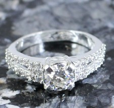 Bague certifiée solitaire diamant blanc 1,41 ct 6 x 6 mm coupe ronde cadeau N... Diamant Solitaire bague price