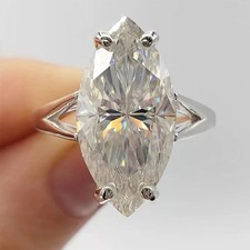 Bague solitaire diamant blanc taille marquise certifiée 3,00 ct - grand lustre Diamant Solitaire bague price