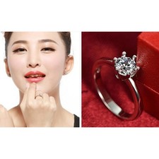 Bague de fiançailles solitaire en diamant 1 carat, alliance en argent 925, Diamant Solitaire bague price