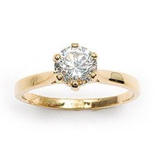 Bague T60 Solitaire Diamant Cz 7mm Plaqué OR 18K Laminé 5 Microns Dolly-Bijoux Diamant Solitaire bague price
