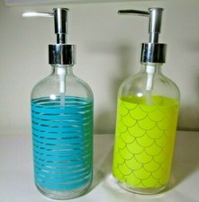 Lot of 2 bottles - New CVS Glass Liquid Soap Dispenser ( size: 9" 16.2 oz ) Soaps price