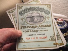 Ancienne Etiquette Eau de Cologne d'ancien Flacon Parfum Pélissier Aragon Grasse Eau de Cologne et Rose eau price