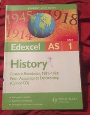 Edexcel AS History: Unit 1, option D3: Russia in Revolution, 1881-1924 - Used Histoire Study Guides price