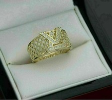 Bague de fiançailles réplique FN en or jaune 14 carats et diamants taille ron... Or bague price