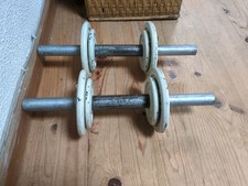 Rare Paire d'haltères Vintage Marque OLYMPIC,  Métal et Fonte, Poids Ajustables Dumbbells et mains / Ankle Weights price