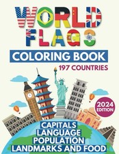 World Flags Coloring Book Learn All Countries of the World / Geography Gift f... Geography price