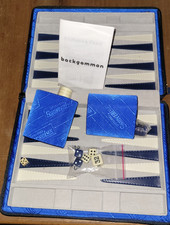 coffret jeu de société Backgammon de voyage bleu (état neuf) Backgammon price