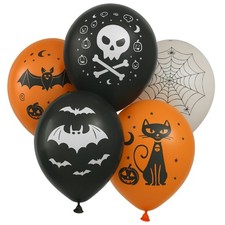 Paquet De 30 Mélange Imprimé Halloween Ballons Squelette Noir Cat Spider Web Bat Ballons price
