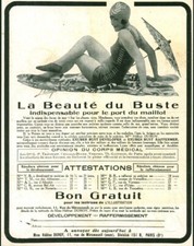 Publicité ancienne la beauté du buste soin de la poitrine 1928 issue de magazine Soin de la poitrine price