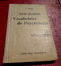 Livre ancien Vocabulaire de Psychologie L.DEGAS Hachette 1929 Livres de psychologie price