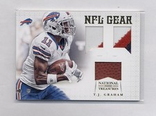 2012 NATIONAL TREASURES T.J TJ GRAHAM NFL GEAR TRIPLE PATCH FOOTBALL RC 25/25 Football Equipment price