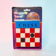Vintage Magnetic Travel Chess Set Portable Board Game With Case Retro 90s Okey ensembles price