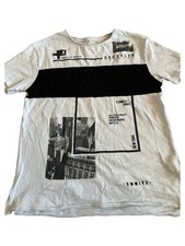 Zara T-shirt Garçon Blanc Brooklyn New York Imprimé Casual (EU 122) T-shirt garçon price