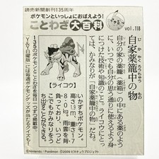 Pokemon Raikou Idiom Dictionary Newspaper Clipping N°118 Nintendo Vintage JP Proverbs et Idioms dictionnaires price