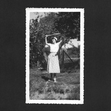 Femme joue tennis badminton flou - Photo ancienne snapshot Tennis et Badminton price