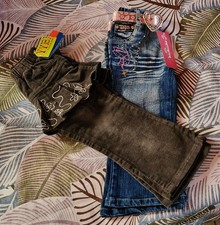 lot de 2 pantalons fille 1 bleu + 1 marron - taille 18 mois (neuf étiquette) Pantalons fille price