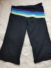 Lululemon Womens Size 6ish Capri Leggings Yoga Running Pants Black-E19 Fitwear (fitness vêtements) price
