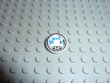LEGO White Tile Round 2x2 Headlamp Blue Black Sticker Ref 4150pb028 Set 8230 Headlamp price