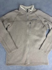 Mens Columbia Man Full Zip Brown Fleece Coat Jacket Top Jacket homme price