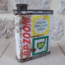 Ancien Bidon d'Huile BP ZOOM Motor Oil Vintage oil can white green vtg old Motor huile price