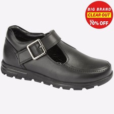 Roamers Evie Junior Fille Classique Smart Cuir Mémoire Mousse Chaussures Noir Classique chaussures fille price