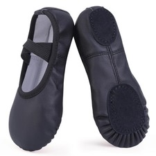 Chausson Danse Classique Fille Demi Pointe Simili Cuir Chaussure de Danse Fem... Classique chaussures fille price