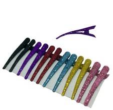 10 mini pinces à bec paillettes 4cm cheveux - noir violet rouge bleu jaune rose Pinces price