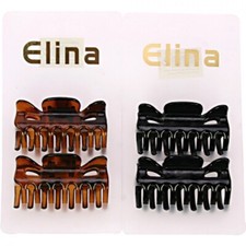 2 Grosses Pinces à Cheveux Maintien en Plastique 6 x 3 cm Noires ou Marron Pinces price