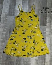 Bpc 12 / 13 ANS FILLE : Robe jersey Jaune Fleurie été TBE Jersey fille price