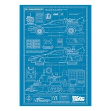 Fanattik Back To The Future Art. Print Time Machine Blueprint Limited Édition Blueprint Machine price