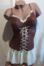 Nuisette dentelle J971202 Rouge ou marron Destockage Babydoll price