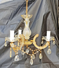 lustre a  pampilles en verre made ITALIE suspension a 3 branches  chandelier Chandelier price