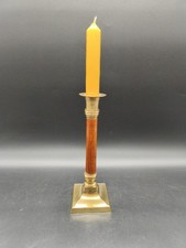Bougeoir ancien laiton et bois tourné style Directoire H23cm Chandelier Vintage Chandelier price